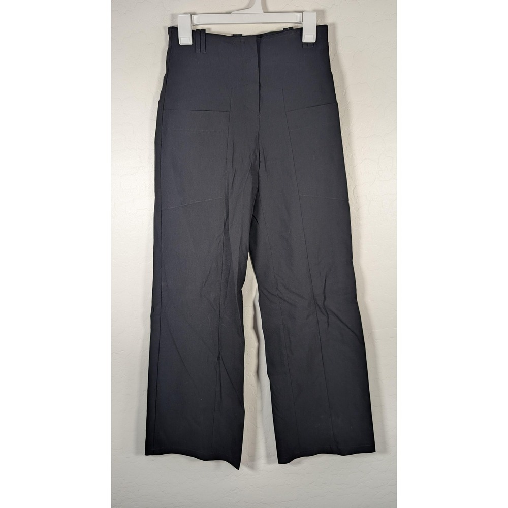Atelier Rare Toggery Pants Womens S 6 Black Wide Leg Ponte Stretch Pockets Italy
